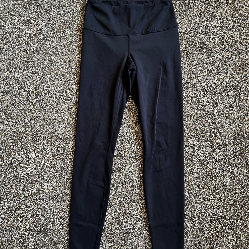 Black High-Rise Full-Length Leggings with Stretchy Fabric
